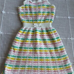 Colorful Striped crocheted Kids Dress